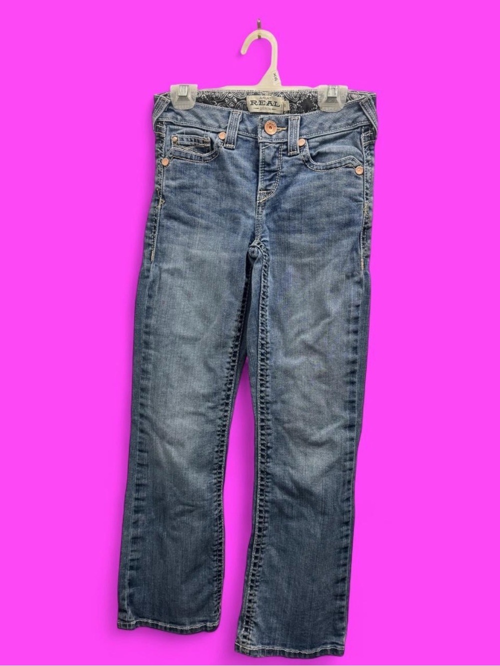 Ariat R.E.A.L. Girls Bootcut Jeans Size 10 Western Medium Wash